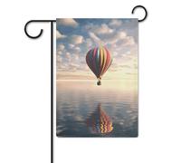 Bandiera in mongolfiera sopra il mare 30,5 x 45,7 cm poliestere bandiere da giardino su entrambi i lati bandiere di benvenuto banner decorazione esterna per cortile portico prato