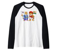 Bandiera India Corea del Sud Radici Indo-Coreane eredità Maglia con Maniche Raglan