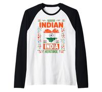 Bandiera Indiana Costume Idea per Donne Bandiera Indiana a Tema Maglia con Maniche Raglan