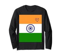 Bandiera Indiana Cuore Orgoglioso Patrimonio Giornata Maglia a Manica