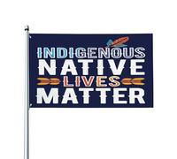 Bandiera Indigena Native lives Matter per esterni 5x8 FT Giornata dei Popoli Indigeni Rifiuta di celebrare il Genocidio Bandiera da giardino
