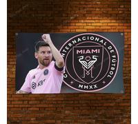 Bandiera Inter Miami CF Leo Messi 3X5 Ft The Herons Mls Fans Stadium Sign Banner