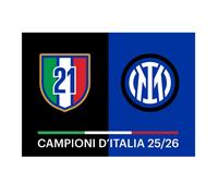 BANDIERA INTER ORIGINALE Grande CM 140 X 100 Campioni 21 d'italia 25/26 c/ Asola