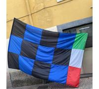 bandiera intercampione in poliestere 2x3,2m a scacchi cucito completo d'asta