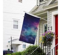 Bandiera interstellare con universo con stelle e galassia, 9 x 1,5 m, bandiera da giardino su entrambi i lati, resistente allo sbiadimento, bandiera per esterni, divertente bandiera per vacanze con