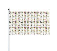 Bandiera Introduction Of Various Vegetables Print Bandiera Di Benvenuto Resistente Alle Intemperie Colori Vivaci Striscione All'Aperto, Per Feste Estive, Celebrazioni, Feste Strada, 90x150cm