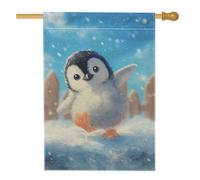 Bandiera invernale da giardino con pinguino delle nevi, grazioso striscione decorativo per esterni, bandiera in poliestere su entrambi i lati, per decorazione del prato delle vacanze, 71 x 101 cm