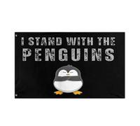 Bandiera Io Sto Con I Pinguini Che Resistono All'Attivismo Doppie Cuciture Bannière Resistente Ai Raggi Uv Garden Flag Per Eventi Home Esterno 3X5Ft