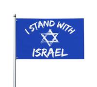 Bandiera "Io sto con Israele" 3x5 piedi con occhielli in ottone, cartello per striscione da giardino per esterni