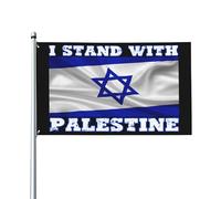 Bandiera "Io sto con Israele" 3x5 piedi con occhielli in ottone, cartello per striscione da giardino per esterni
