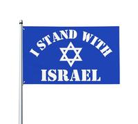 Bandiera "Io sto con Israele" 3x5 piedi con occhielli in ottone, cartello per striscione da giardino per esterni