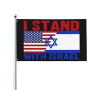 Bandiera "Io sto con Israele" 3x5 piedi con occhielli in ottone, cartello per striscione da giardino per esterni