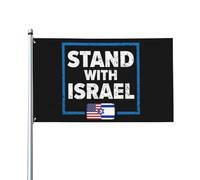 Bandiera "Io sto con Israele" 3x5 piedi con occhielli in ottone, cartello per striscione da giardino per esterni