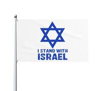 Bandiera "Io sto con Israele" 3x5 piedi con occhielli in ottone, cartello per striscione da giardino per esterni