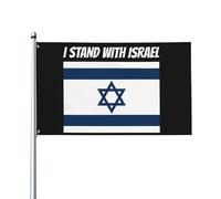 Bandiera "Io sto con Israele" 3x5 piedi con occhielli in ottone, cartello per striscione da giardino per esterni