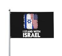 Bandiera "Io sto con Israele" 3x5 piedi con occhielli in ottone, cartello per striscione da giardino per esterni