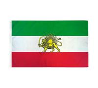 Bandiera Iran | 3 x 5 FT poliestere resistente sbiadimento | Old Historic IranFlag & Former IranFlags with Lion SunCrown For Patriotism & Decor | For Indoor Garden Yard Porch Pathway