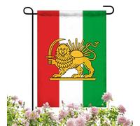 Bandiera 'Iran Leone, 45 x 30 cm, bandiera storica per esterni, bandiera Pahlavi con leone e emblema solare, resistente alle intemperie, per esterni, giardino, patio, balcone, prato, casa