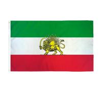 Bandiera iraniana antica storica dell'Iran ed ex bandiere iraniane con corona di leone sole con 2 occhielli in ottone, colori vivaci per decorazioni da giardino e esterni, 90 x 150 cm (#01)
