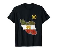 Bandiera iraniana con Leone e Sole, Simbolo del Patrimonio Persiano Maglietta