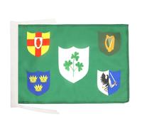 BANDIERA IRLANDA RUGBY IRFU 45x30cm - BANDIERINA IRLANDESE 30 x 45 cm cordicelle - AZ FLAG