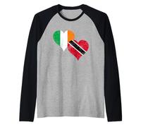 Bandiera Irlanda Trinidad Tobago di Orgoglio Irlandese Trini Maglia con Maniche Raglan