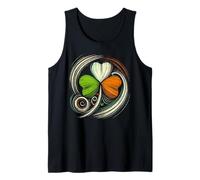 Bandiera Irlandese invecchiata Trifoglio Bandiere irlandesi Vintage Canotta