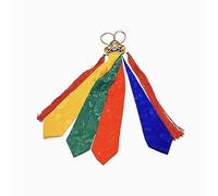 bandiera irlandese, Ornamenti a forma di tamburo e nappa con fiori ricamati in cinque colori in stile tibetano