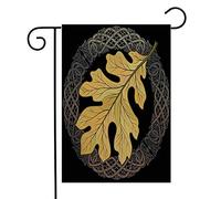 Bandiera Isolated Druid Pagan Oak Leaves Autumn Coloring Filigree Style Tree On In Magic Nature Bandiera Militare Decorazione Striscione All'Aperto, Per Feste Estive, Eventi, Giardino, 30x45cm