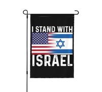 Bandiera Israele Sto con la bandiera Israele, Sto con la bandiera Israele da giardino Divertenti bandiere da giardino 12x18 Bandiere da giardino a doppia faccia per tutte le stagioni