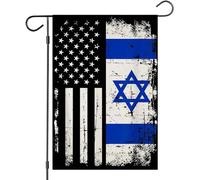 Bandiera israeliana per piccolo cortile, bandiera da giardino 12×18, supporto prega per Israele Amicizia US House Farmhouse Outdoor Decorazione ebraica Banner regalo
