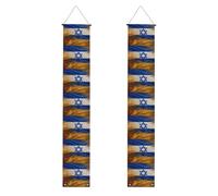 Bandiera israeliana Stampa Tutti i Tipi Celebrazioni Incontri Portico Banner Riutilizzabile con Corda per Bastone Appeso
