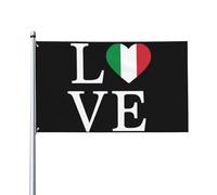 Bandiera Italia 2x3 - Cartello "I Love Italy" con orgoglio italiano per eventi o celebrazioni, senza portabandiera