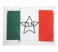 BANDIERA ITALIA COMITATO DI LIBERAZIONE NAZIONALE 45x30cm - BANDIERINA CLN ITALIANO 30 x 45 cm cordicelle - AZ FLAG