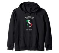 Bandiera Italia Distressed Sicilia Pride Felpa con Cappuccio