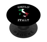 Bandiera Italia Distressed Sicilia Pride PopSockets PopGrip Adesivo