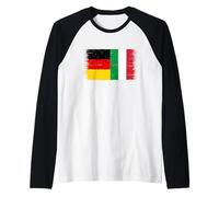Bandiera Italia Germania per Tedesco Italiano Italo-Tedeschi Maglia con Maniche Raglan