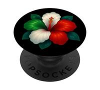 Bandiera Italia Ibisco Fiore Floreale Ragazzi Ragazze Bambini PopSockets PopGrip Adesivo