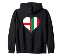 Bandiera Italia Inghilterra per Orgogliosi Inglesi Italiani Felpa con Cappuccio