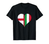Bandiera Italia Inghilterra per Orgogliosi Inglesi Italiani Maglietta