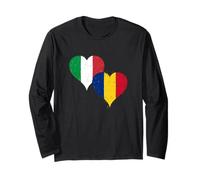 Bandiera Italia Romania di Orgogliosi Rumeni Italiani Radici Maglia a Manica