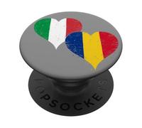 Bandiera Italia Romania di Orgogliosi Rumeni Italiani Radici PopSockets PopGrip Adesivo