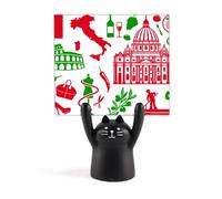 Bandiera Italia Teatro Romano Art Deco Moda Memo Holder Cartoon Gatto Nero Stand Decorazione