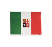 Bandiera italiana adesiva con stemma marina mercantile (16X12)