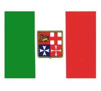 Bandiera italiana adesiva con stemma marina mercantile (20X30)