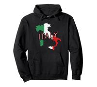 Bandiera Italiana Bandiera dell'Italia Vintage Mappa Italia Europa Felpa con Cappuccio