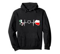 Bandiera italiana polacca - Battito cardiaco Polonia Italia Felpa con Cappuccio