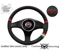 Bandiera Italiana Rosso S.Perforata Volante IN Pelle Cover Per Fiat 500 07-15