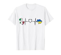 Bandiera Italiana Ucraina - Ucraina Italia Heartbeat Maglietta