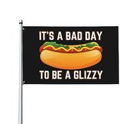 Bandiera It's A Bad Day To Be A Glizzy 3x5 Bandiera per Amanti degli Hot Dogs 9,1x1,5 m Banner Decorativo per Esterni Bandiera Standard da Appendere all'esterno per Cartello da Cortile Giardino Prato